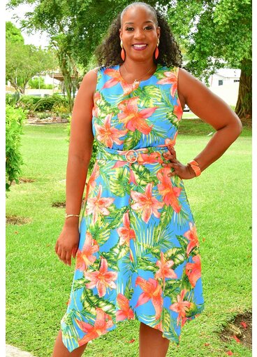 Shelby & Palmer NIJIL- Floral Armhole Dress with Band