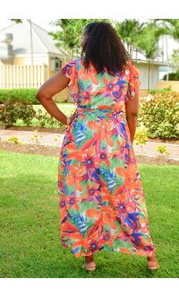 ODESSA- Floral Lap Top Dress with Frill Arms