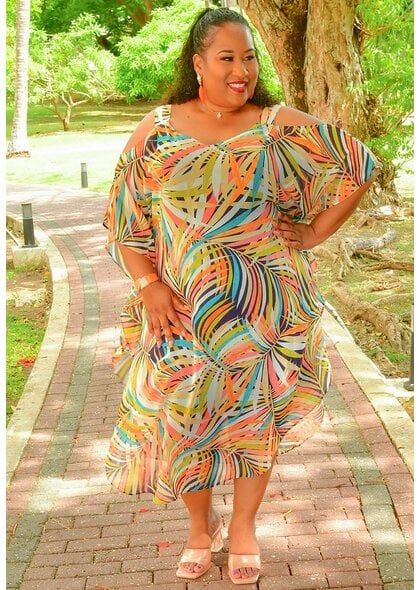 Plus size cold shoulder dresses online