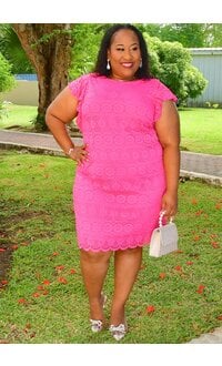 Jessica Howard LEGEN- Plus Size Solid Raffle Arm Dress