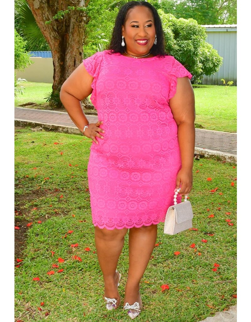 Jessica Howard LEGEN- Plus Size Solid Raffle Arm Dress