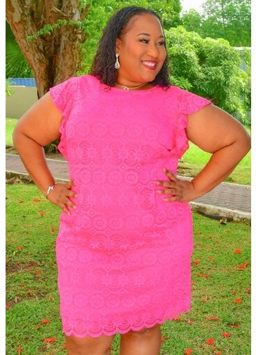 Jessica Howard LEGEN- Plus Size Solid Raffle Arm Dress
