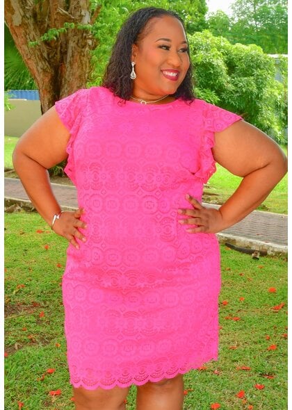 Jessica Howard LEGEN- Plus Size Solid Raffle Arm Dress