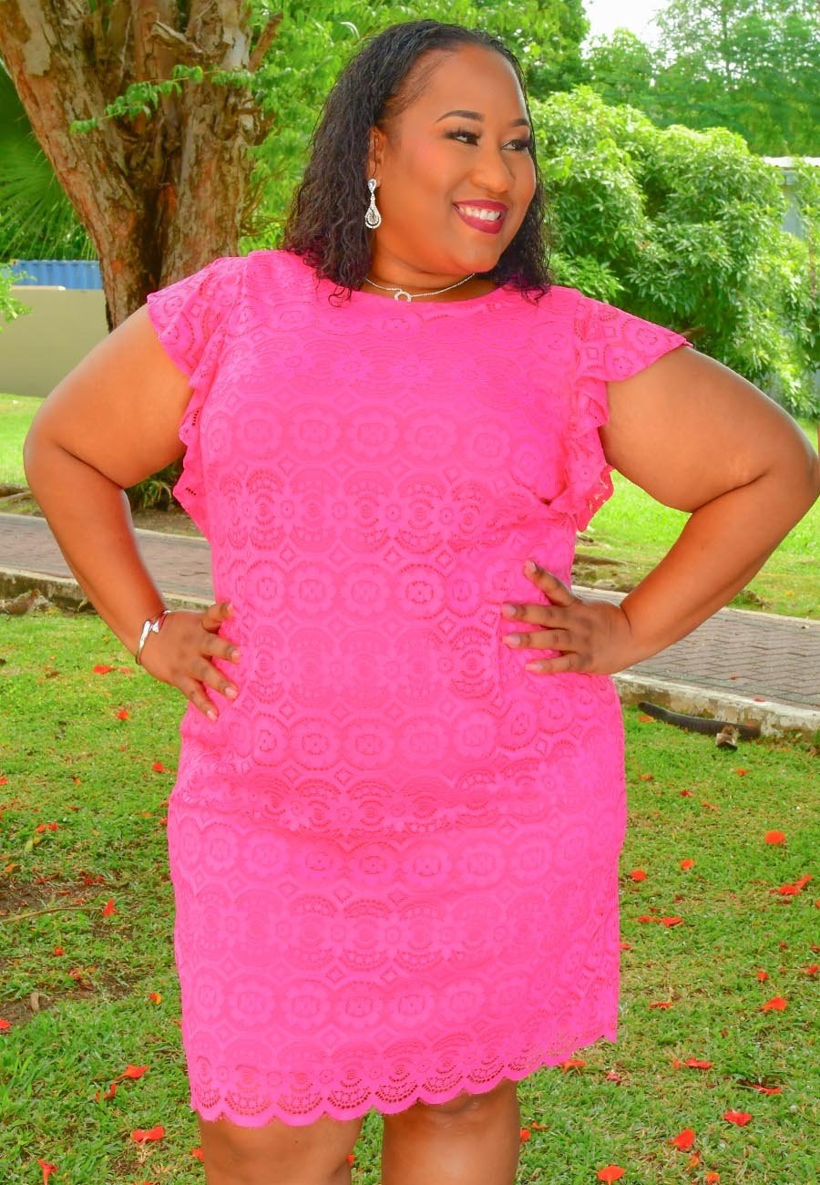 LEGEN- Plus Size Solid Raffle Arm Dress - Harmonygirl.com