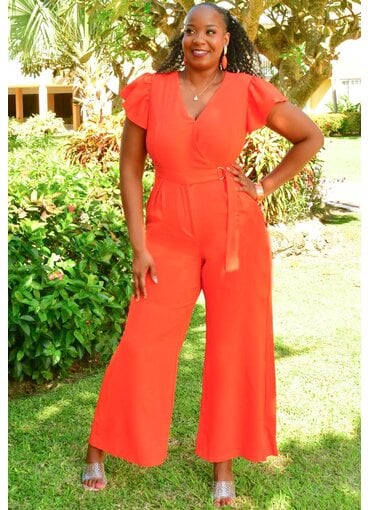 ROYSON- Solid Frill Sleeve Lap Top Jumper