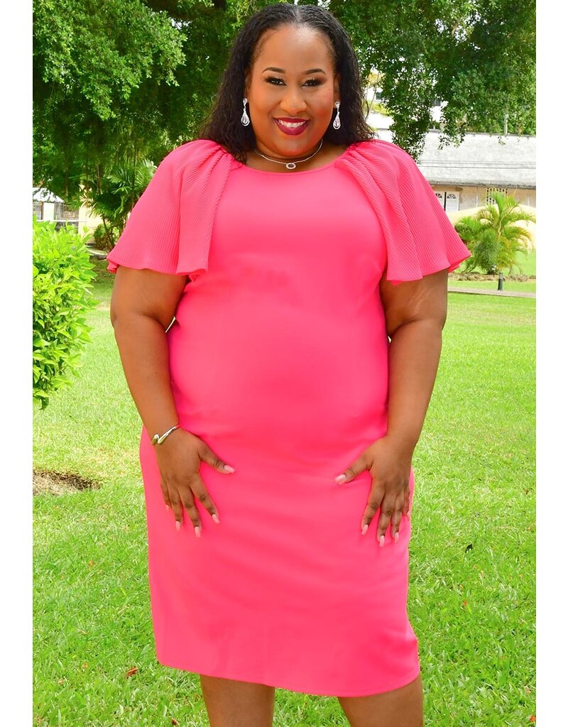 GLAMOUR RIKKO- Plus Size Dress with Cape