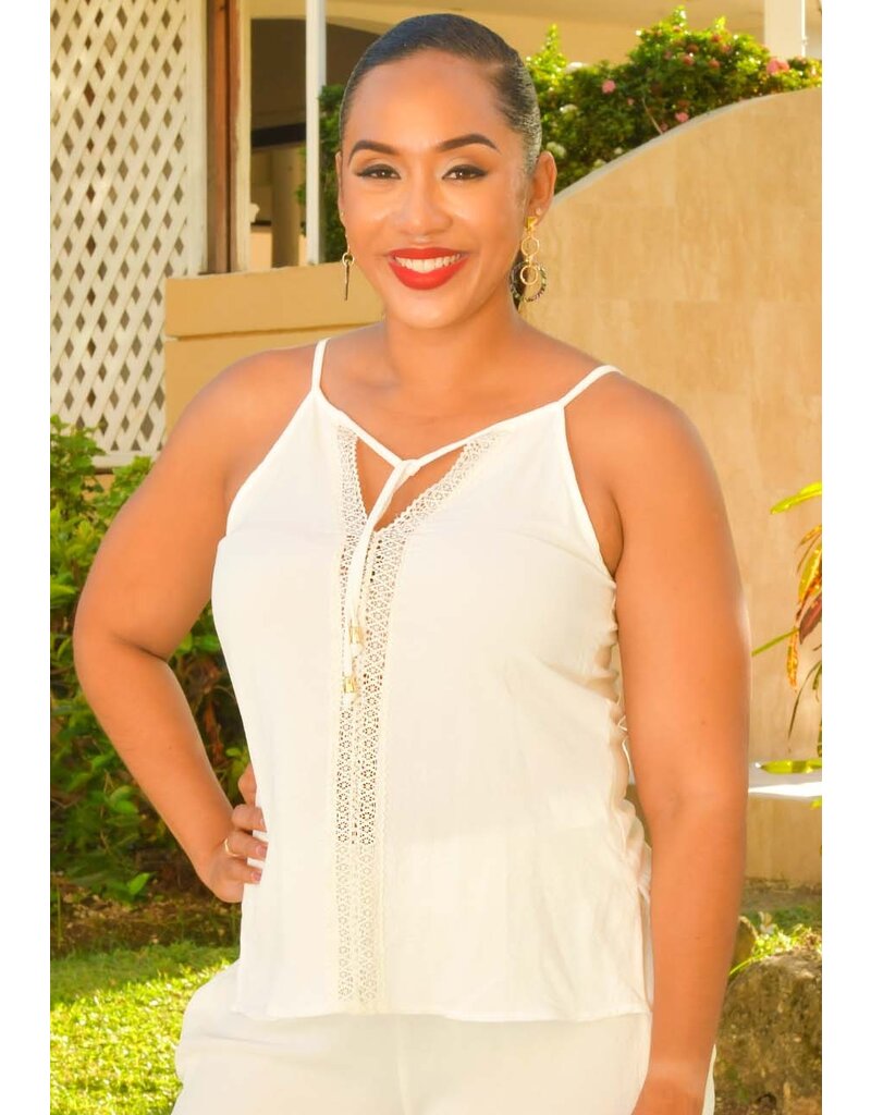 RYOCCO VEILA- Thin Strap Top with Crochet In Middle
