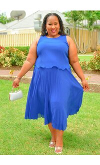 Maison Tara RIMJI- Plus Size Steam Pleat Pop Over Dress