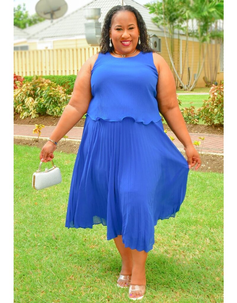Maison Tara RIMJI- Plus Size Steam Pleat Pop Over Dress
