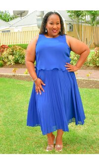 Maison Tara RIMJI- Plus Size Steam Pleat Pop Over Dress