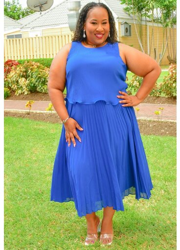 Maison Tara RIMJI- Plus Size Steam Pleat Pop Over Dress