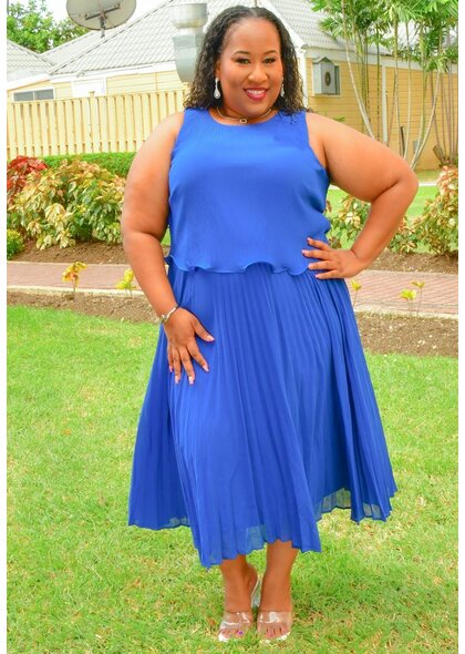 Maison Tara RIMJI- Plus Size Steam Pleat Pop Over Dress