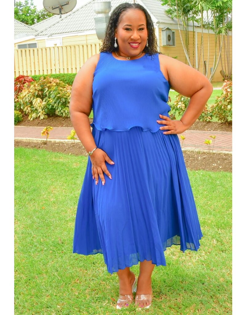 Maison Tara RIMJI- Plus Size Steam Pleat Pop Over Dress
