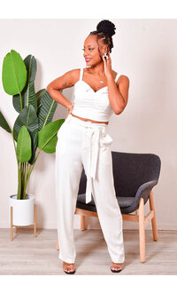 BLESS ME KEAM- Spaghetti Straps 2 Piece Pants Suit