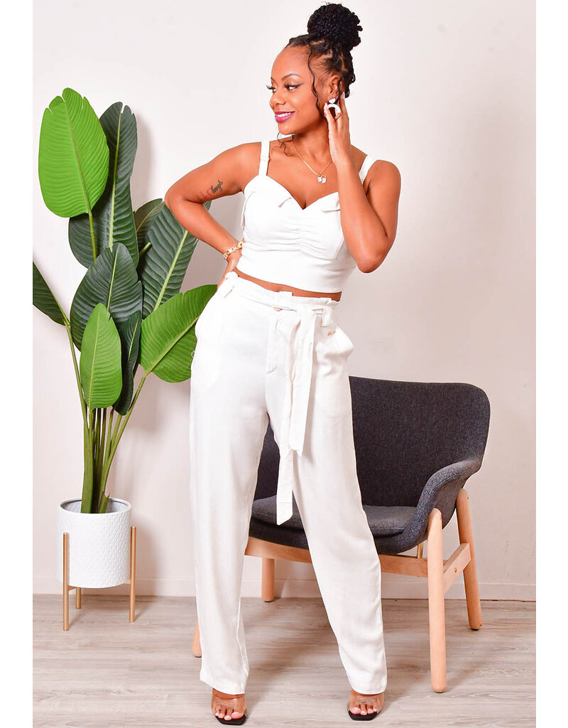 BLESS ME KEAM- Spaghetti Straps 2 Piece Pants Suit
