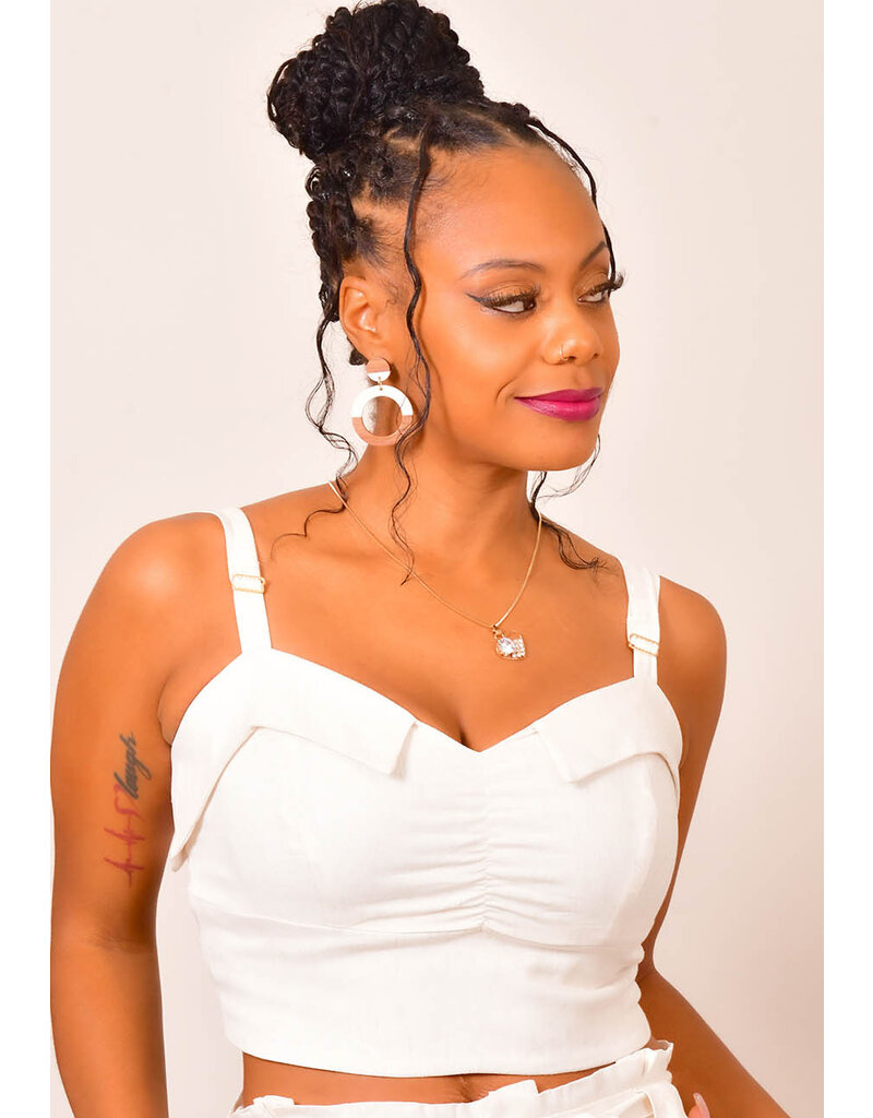 BLESS ME KEAM- Spaghetti Straps 2 Piece Pants Suit