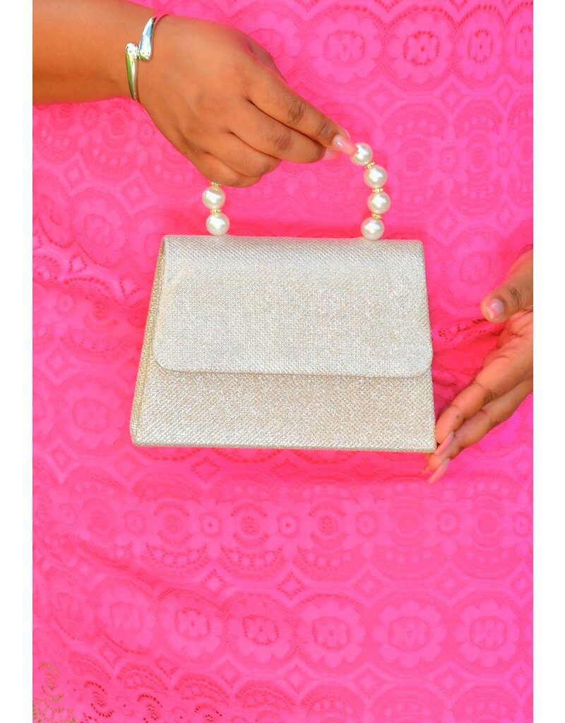 GETS Glitter Bag with Pearl Handle