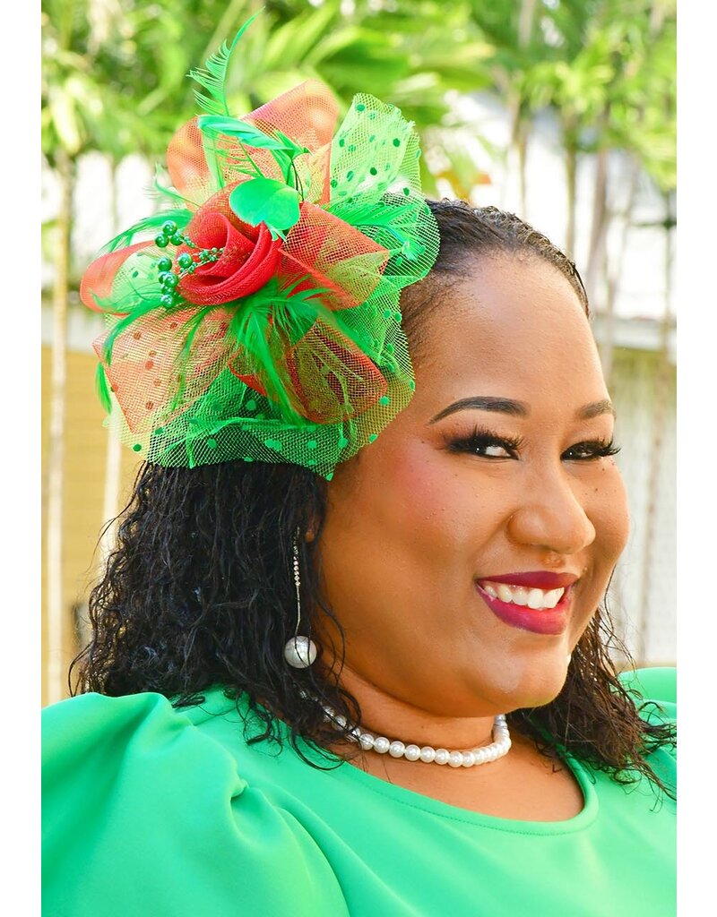 Small 2 Tone Dotted Mesh Fascinator
