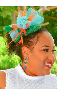 Small 2 Tone Dotted Mesh Fascinator