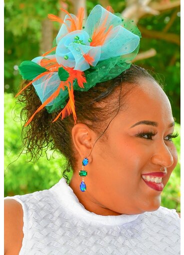 Small 2 Tone Dotted Mesh Fascinator