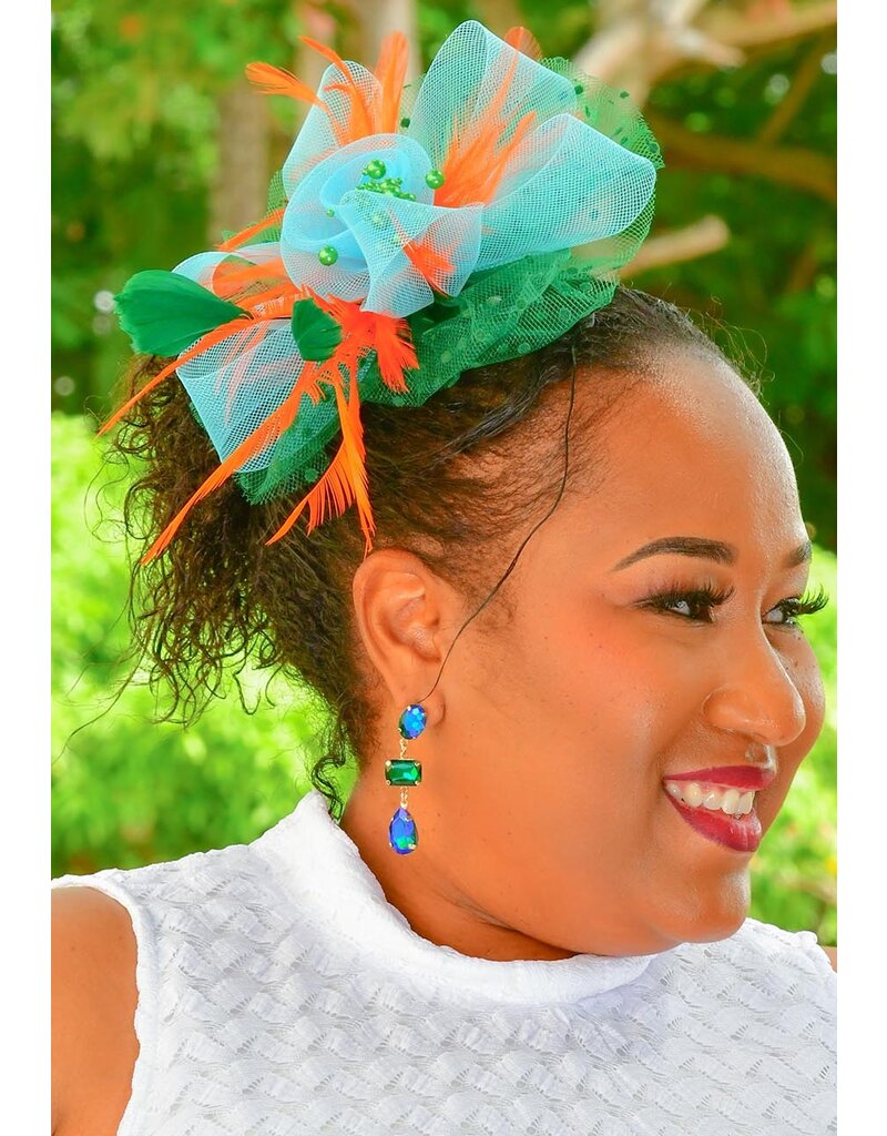 Small 2 Tone Dotted Mesh Fascinator