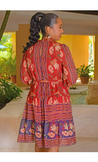 Julia Jordan FIGUA- Printed Hi Neck Long Sleeve Dress