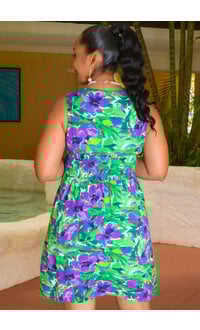 KAYCE- Printed Armhole Dress with Knot