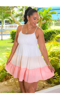 DEAR KROCK- Spaghetti Strap Color Block Dress