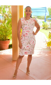 Shelby & Palmer REDD- Floral Broad Strap Dress with Gathers