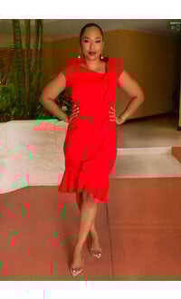 GLAMOUR RILANO- Cap Sleeve Dress with Raffle