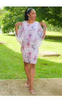 MSK RITEA- Floral Chiffon Pop Over Dress