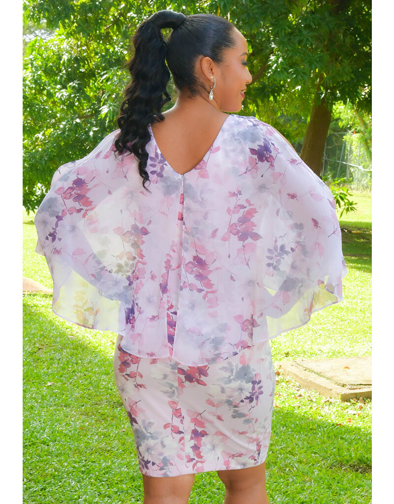 MSK RITEA- Floral Chiffon Pop Over Dress