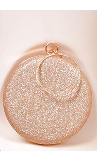 GETS Round Hard Case Bag with Rhinestone Wristlet