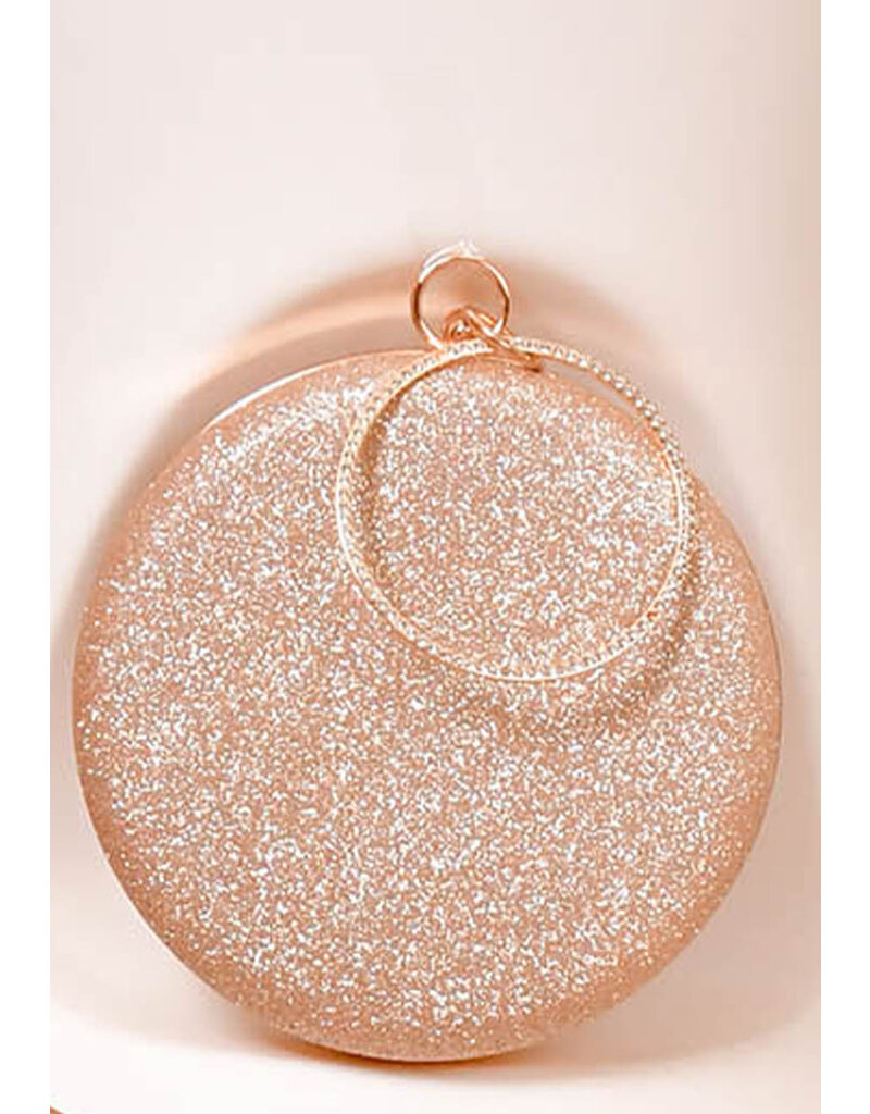 GETS Round Hard Case Bag with Rhinestone Wristlet