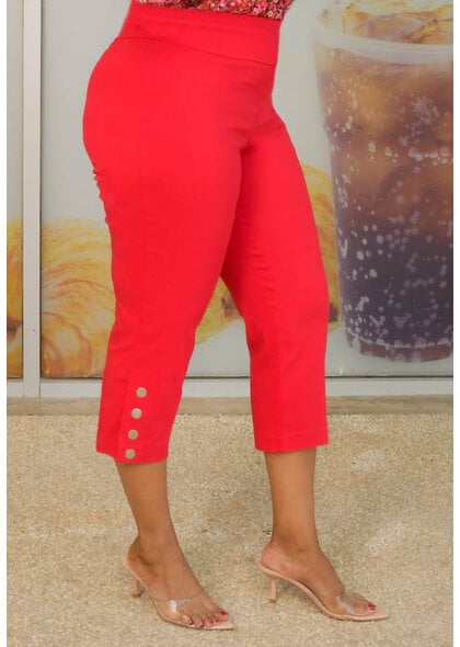 ZAC & RACHEL ZINNY- Pull On Capri Pants with Buttons on Hem