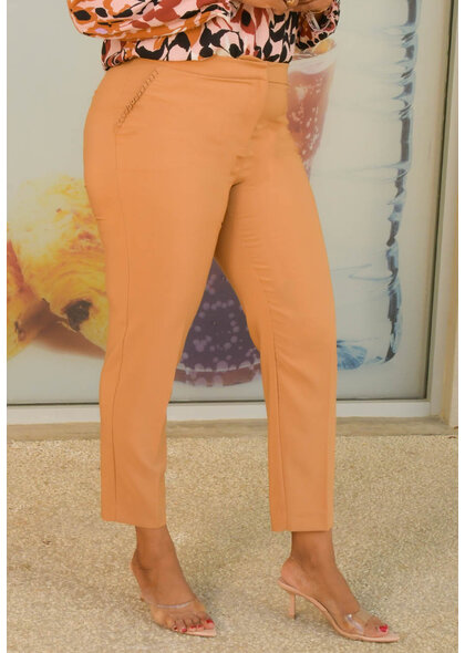 ZAC & RACHEL ZARI- Slim Ankle Pants with Pleated Pockets