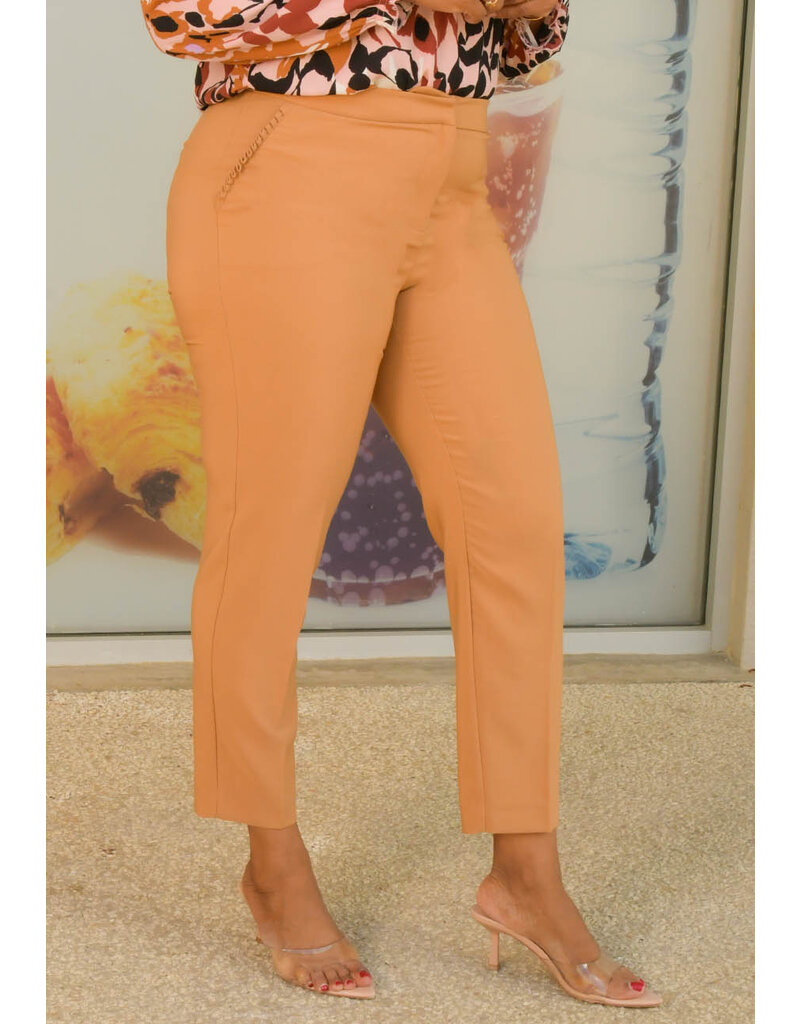 ZAC & RACHEL ZARI- Slim Ankle Pants with Pleated Pockets