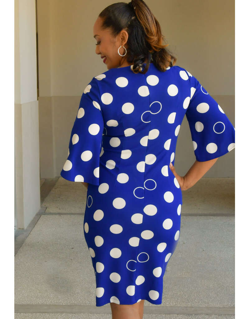 RAGINI- Circle Print 3/4 Sleeve Dress
