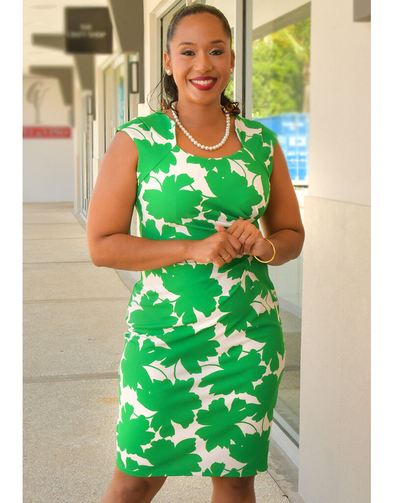 Shelby & Palmer RONIA- Floral  Dress with Gathers & Cut Out Neckline