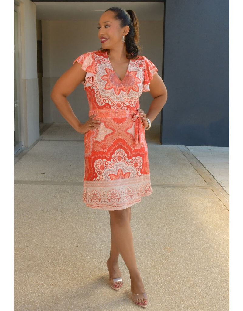 SUNNY LEIGH IORELLA- Printed Lap Top with Frill Sleeves