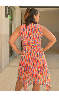 Jessica Rose FLICKA- Armhole Printed Dress with Points & Band
