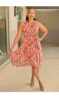 Jessica Rose FLICKA- Armhole Printed Dress with Points & Band