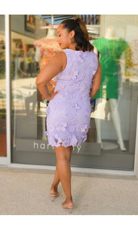 Nina Leonard CEDAR- Armhole Dress with Flower Cut-Outs