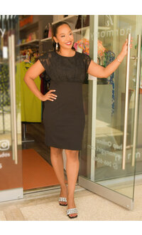 RELINK- Solid Dress with Chiffon Top