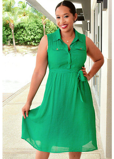GERT- Armhole Dress with Collar & Band