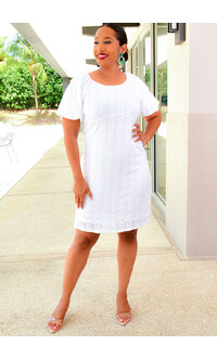 HARPER 241 KAEW- Flower Design Puff Sleeve Dress