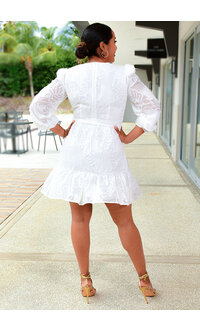 HARPER 241 KAMALA- Floral Design Long Sleeve Dress