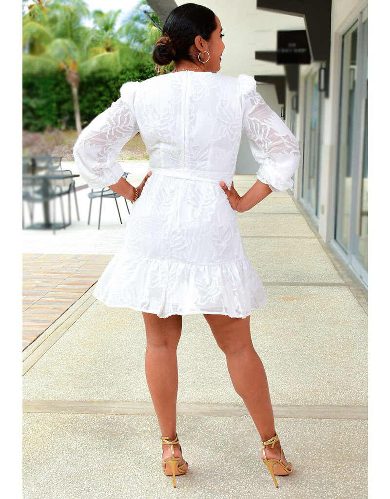 HARPER 241 KAMALA- Floral Design Long Sleeve Dress