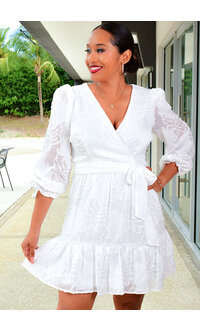 HARPER 241 KAMALA- Floral Design Long Sleeve Dress