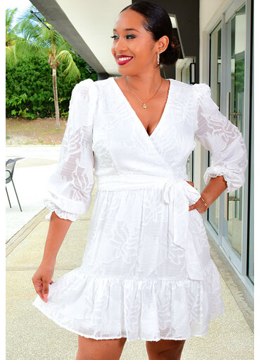 HARPER 241 KAMALA- Floral Design Long Sleeve Dress